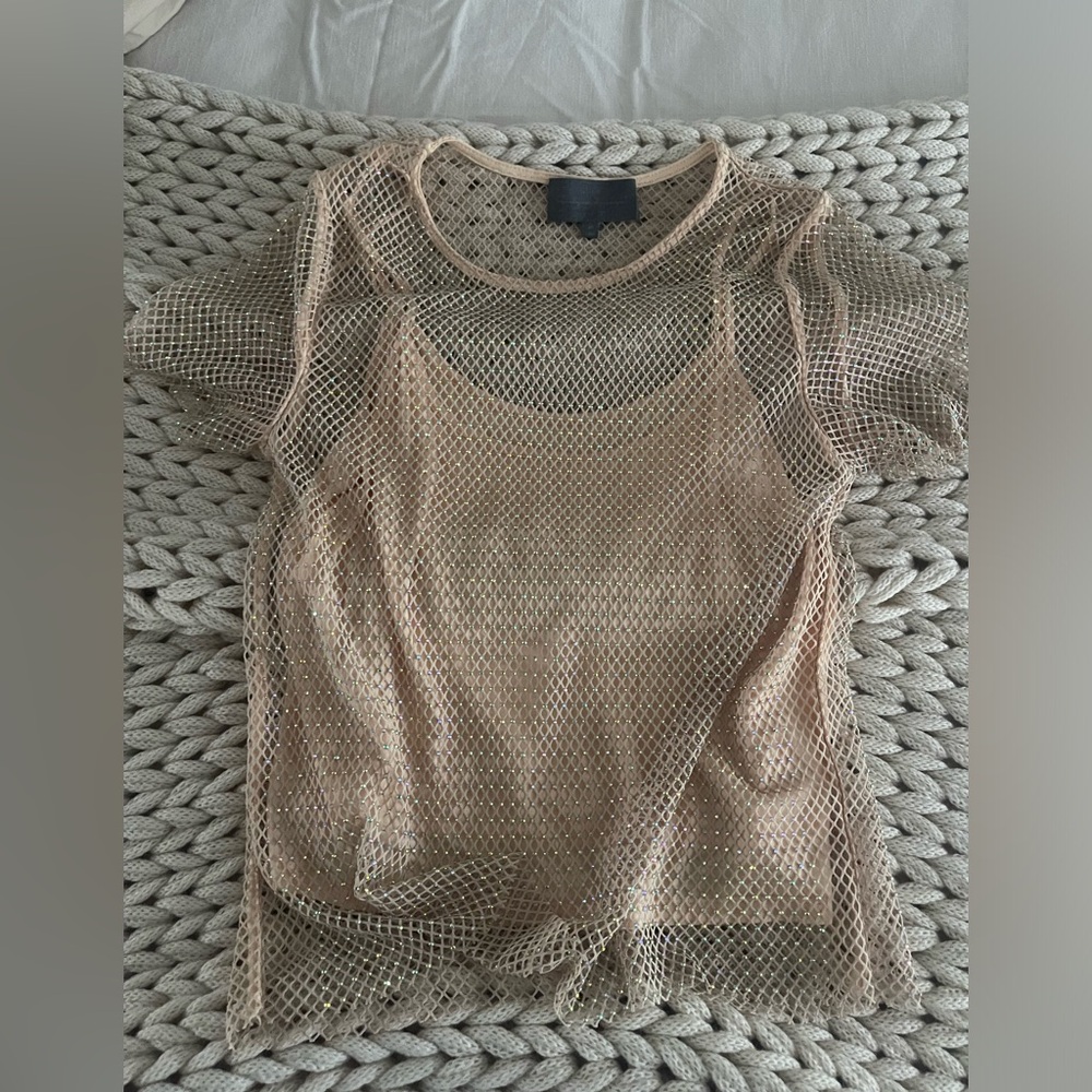 Sunday in Brooklyn Mesh Crystal Top